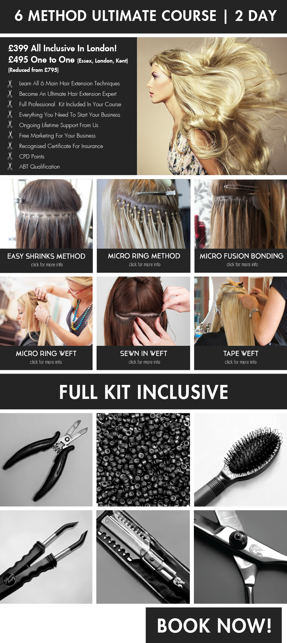 7 method hair extension course - Belle Academy